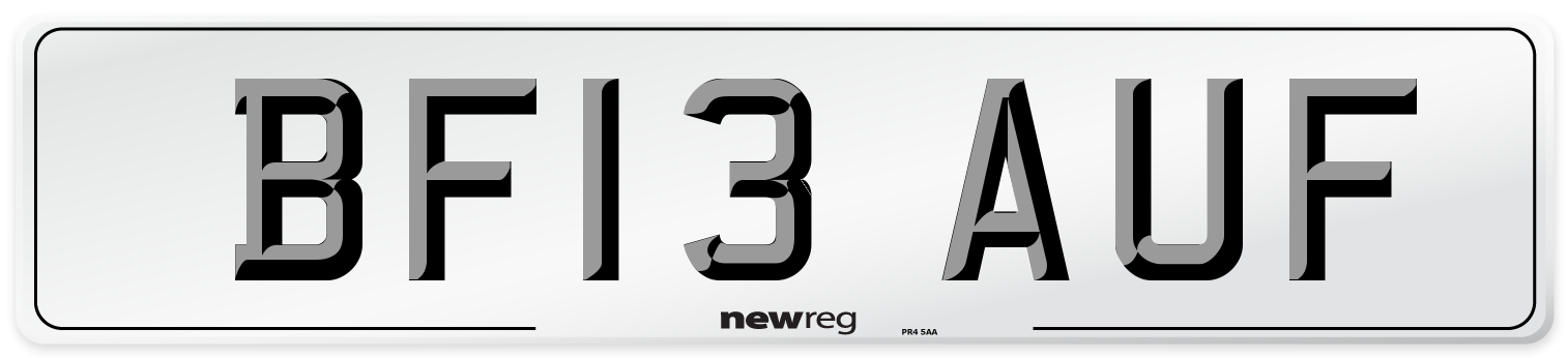 BF13 AUF Number Plate from New Reg